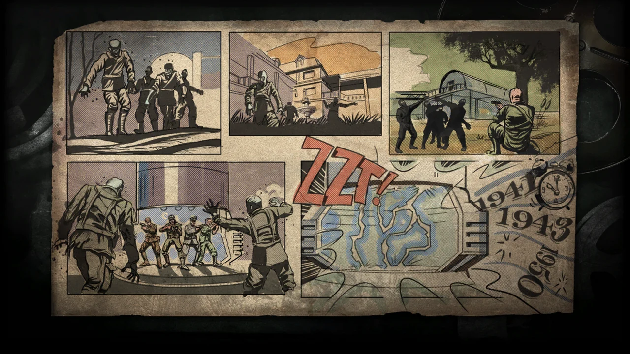 Kino der Toten comic artwork displayed by the original project while starting the map